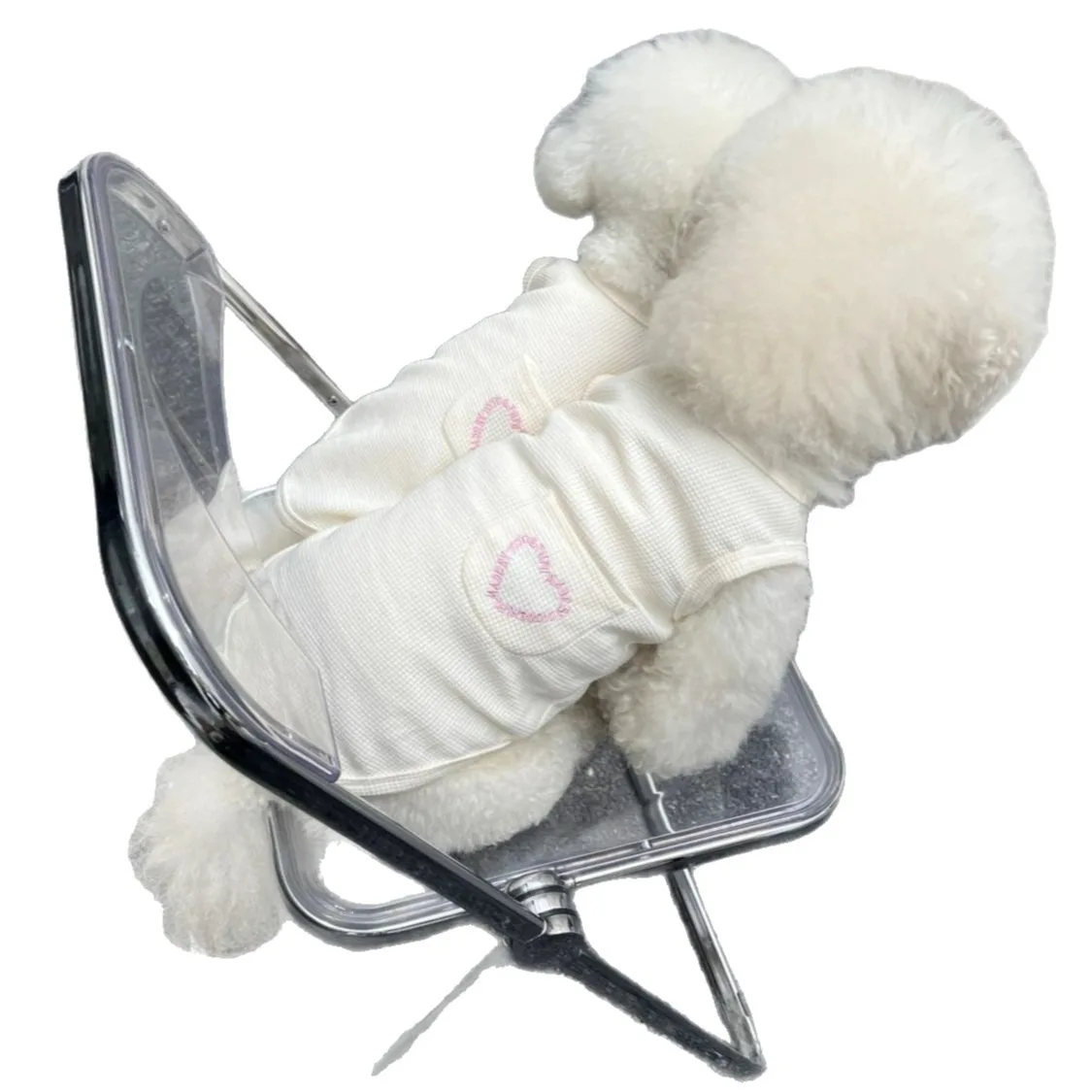 

Puppy Waffle Clothes Summer Pet Dog Vest Kitten Teddy Breathable Two Legs Clothes Love Graphic T-Shirt