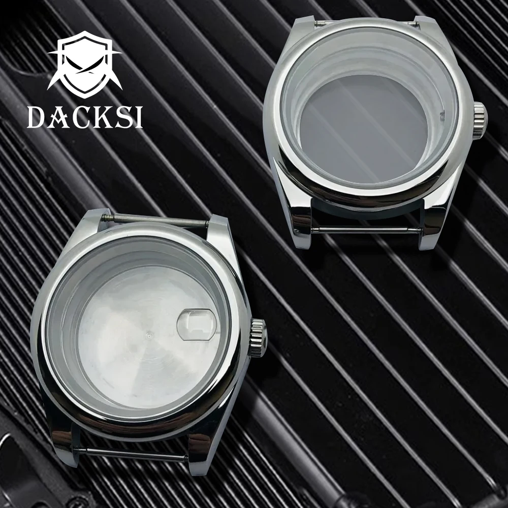 DACKSI casing kaca safir poles baja tahan karat 36mm / 39mm cocok NH35a NH36 NH34 ETA2824 2836 Movement DG2813 3804 gerakan