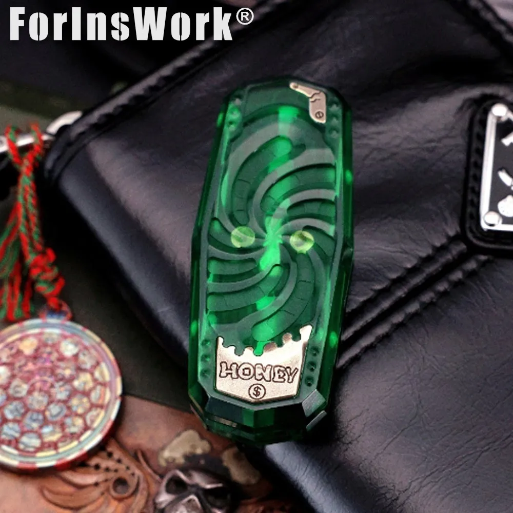 CHIMAGO PMMA Green Para/dense Premium Magnetic Dual Track Fidget Slider Smooth Push Stress Relief EDC Toy