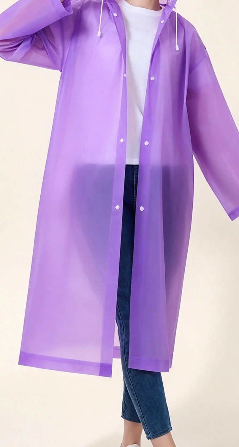 1pc Waterproof Adult Men's Women's One-Piece Outdoor Raincoat for Hiking