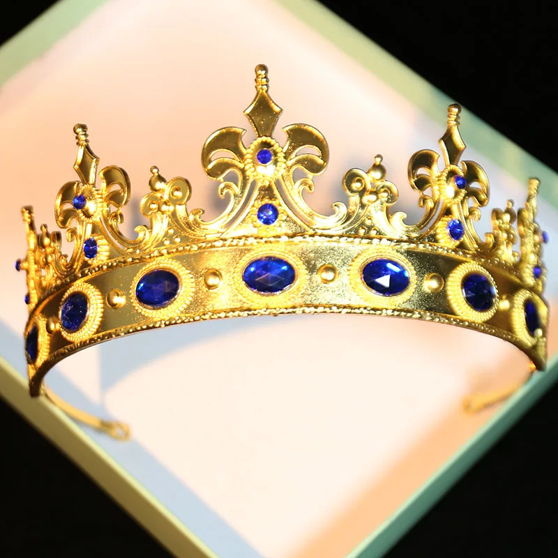 Multi color Baroque alloy bridal crown, used for prince, queen, cake decoration, weddings, parties, birthdays, photography, ban