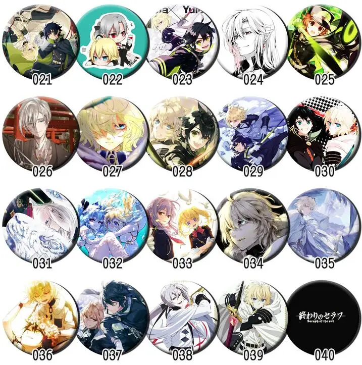 1pc 58mm Brooch Owari no Seraph Yuichiro Hiiragi Badges Pins