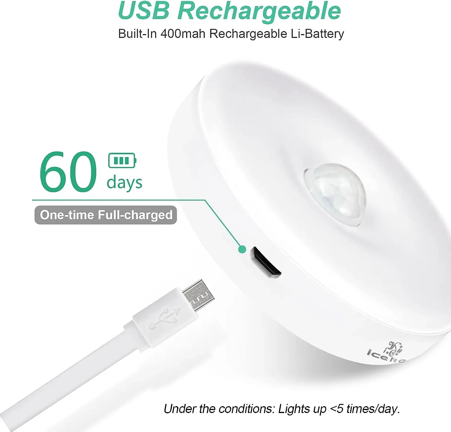 Xiaomi-Lámpara de noche con Sensor de movimiento, luz de pared recargable por USB, regulable, para dormitorio, mesita de noche, cocina, armario