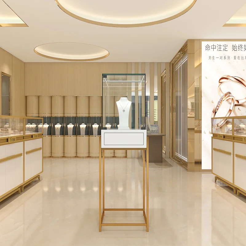 

custom.Yiree store fixture best designer cases metal small jewellery shop design 3d interior