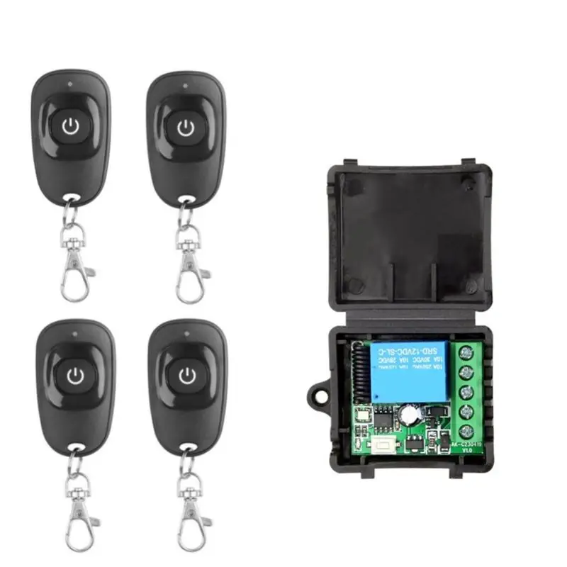 

A42T-433 Mhz Relay Receiver DC 12V 10A Universal Remote Control Switch For Garage Door LED For Gate