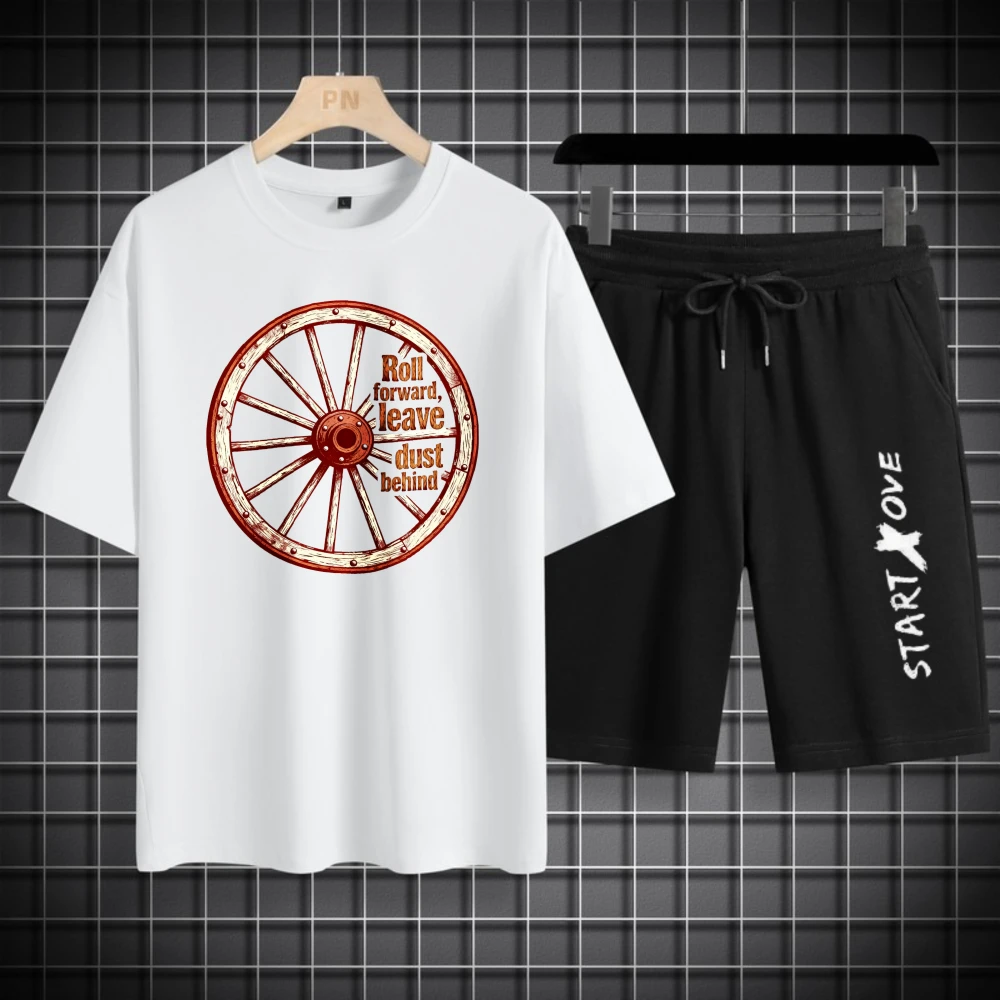 

Мужские футболки Комплекты Модные мужские костюмы Полиэстер Дышащая мужская одежда Летний тренировочный костюм комплект мужской с коротким рукавом + шорты