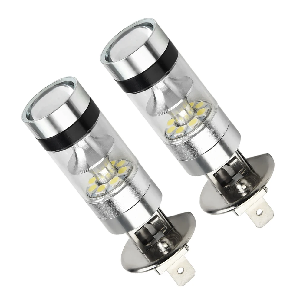 6000K LED Headlight Bulb Driving H1 Light Parts Replacement White 1000LM 12-24V 20-SMD 2pcs Projector Portable