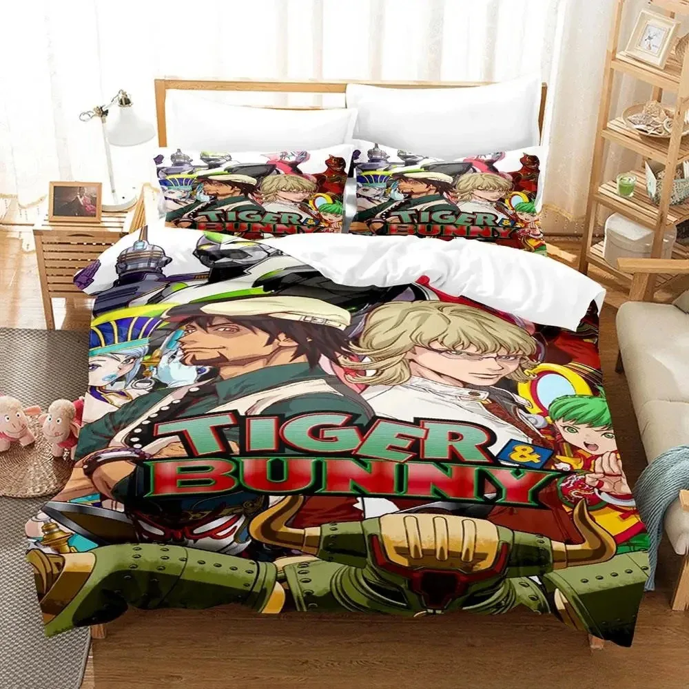 

Fashion New 3D Printing Tiger Bunny Bedding Set Cartoon Anime three-piece Set Adult Kid Bedroom Duvet Cover Sets Home Textiles