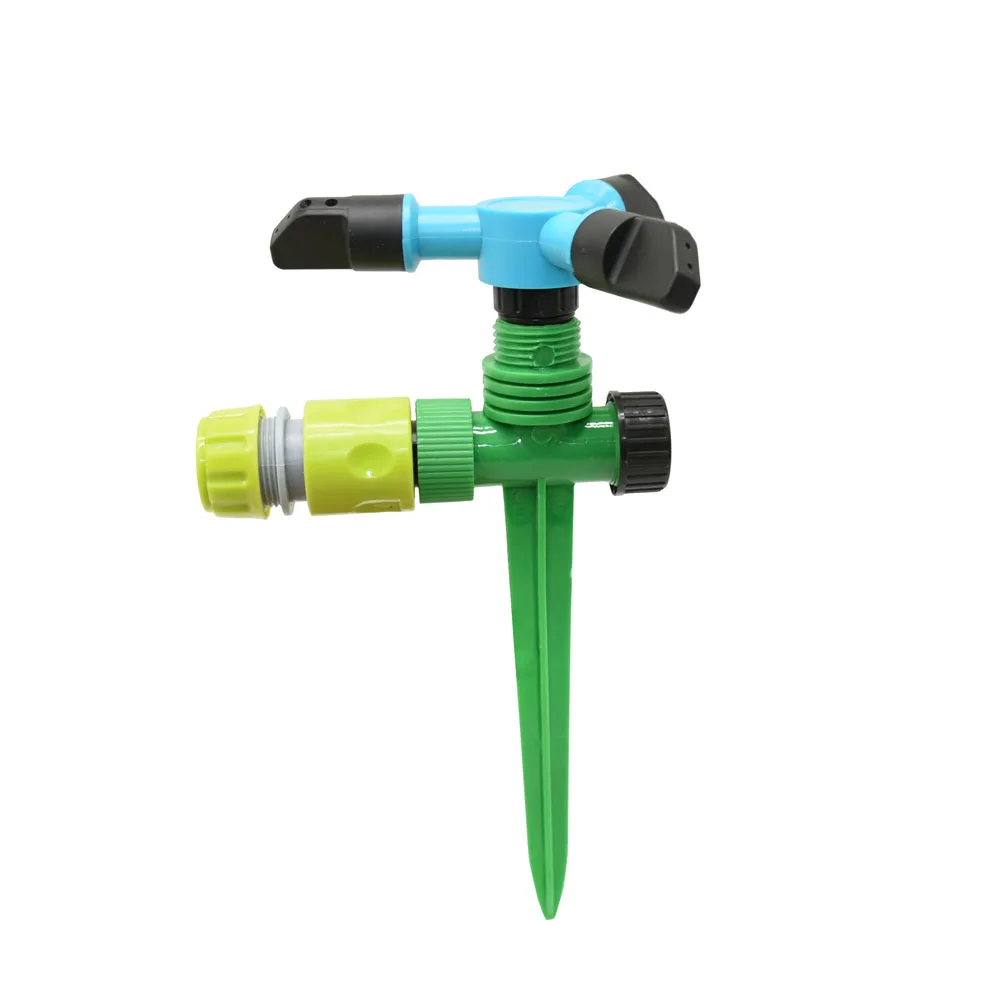 360 Degree Rotating Sprinklers Nozzles With 1/2\'\' Thread Plastic Spike Garden Lawn Farm Irrigation Watering Sprinklers