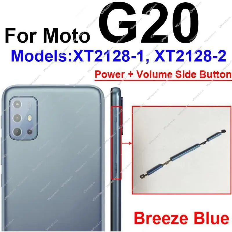 Power Volume Button For Motorola MOTO G10 Power G20 G30 G40 Fusion G50 G60 G60S On OFF Power Volume Side Key Parts