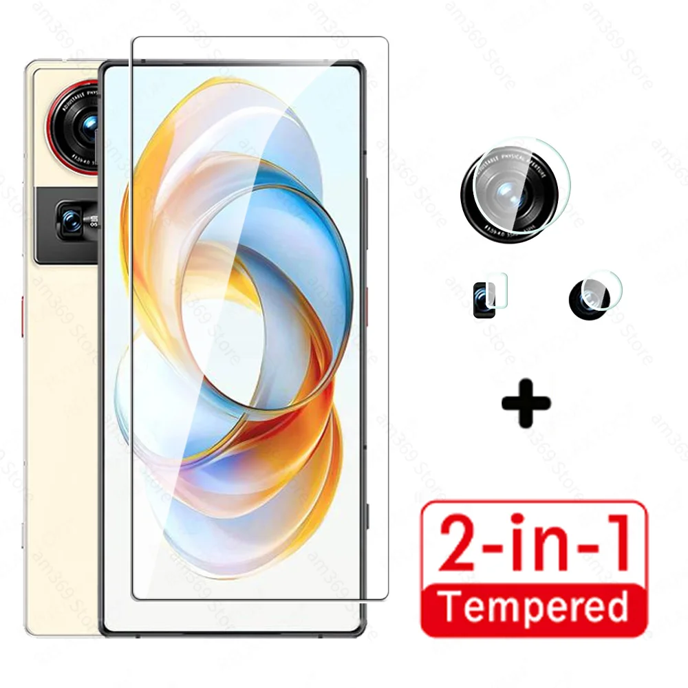 2in1 Screen Protector for ZTE nubia Z70 Ultra 5G 6.85'' Tempered Glass HD Crystal Mica 9H Case Friendly Glass Z70Ultra Lens Film