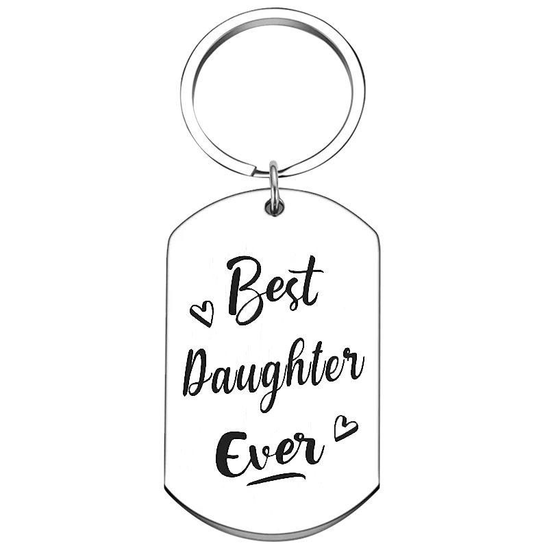 Cute I Love You Daughter Keychain Best Daughter ever Key Chain Pendant Jewelry Daughter Graduation Birthday Gift