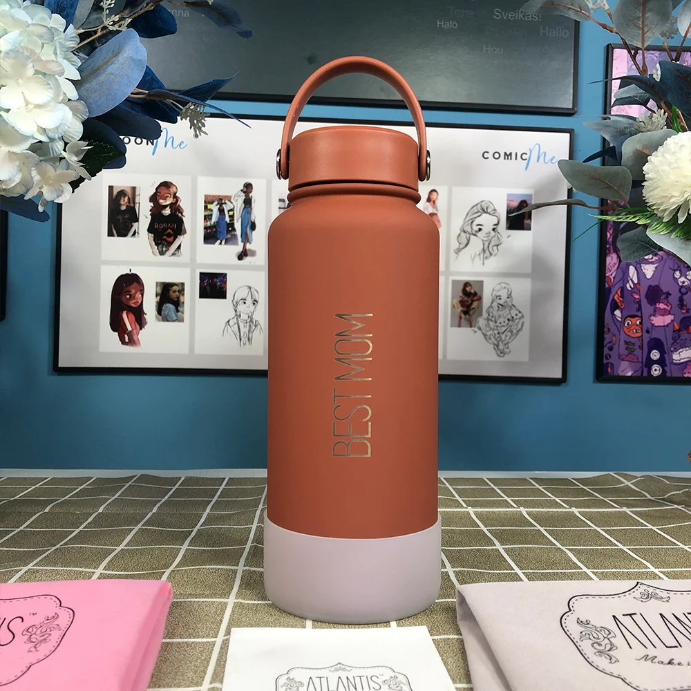PuraCool Personalised Insulated Water Bottle 1000ml/1L/32oz Thermos Tumbler Customised Name Gift