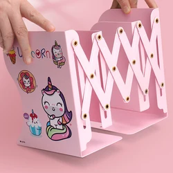 Soporte retráctil para libros, estantería de gran tamaño para estudiantes, Clip para libros, mesa elástica, estante de escritorio, caja de almacenamiento de oficina, dibujos animados