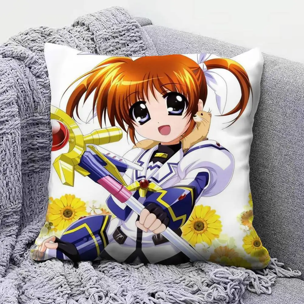 Magical Girl Lyrical Nanoha Anime  Pillow Covers, Home Sofa Cushion Covers and Aecorative Custom