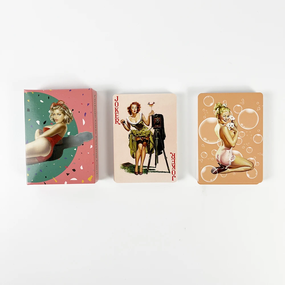 Vintage Retro Collection Playing Cards 54 Poker Deck Cards beautiful Girls Games for Game Party