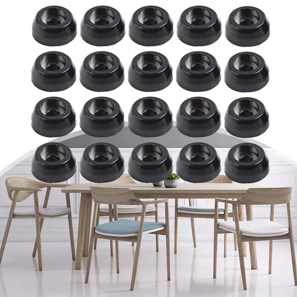 

Floor Protectors Feet Leg Pads Furniture Tile 20pcs Cap Standing Steady Conical AntiScratch Accessories Rubber
