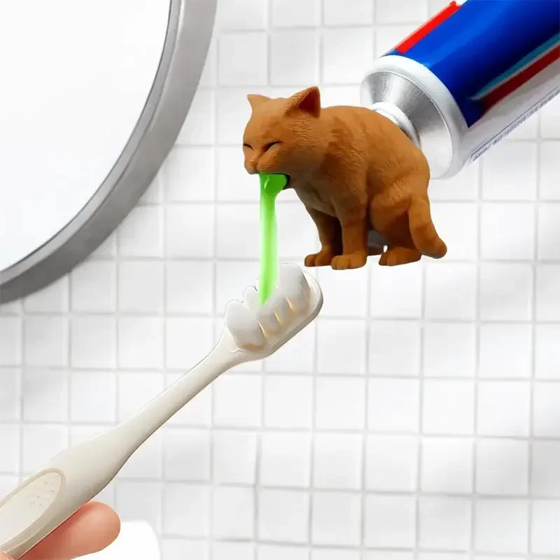 

Creative Spoof Cat Vomited Toothpaste Head Funny Bathroom Toothpaste Dispenser Bathroom Accessories
