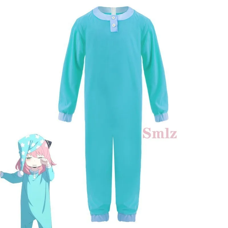 Anya Forger Pajamas cospaly Spy X Family Anime Cosplay Costume Green orange Sleepwear Girls Women Jumpsuit with Hat Dress