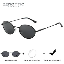 ZENOTTIC Retro Oval Polarized Prescription Sunglasses for Women Men Trendy Round Sunnies Small 90s Style Vintage Optical Shade