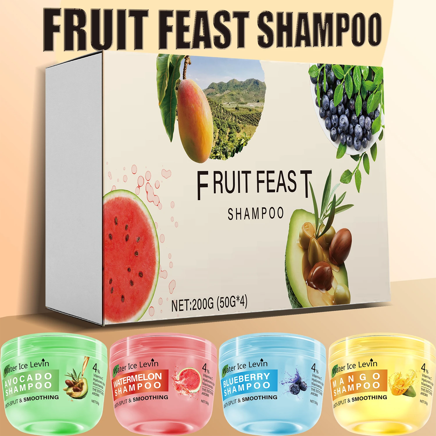 Tropical Fruit Shampoo Set - Deep Moisture Repair for Dry Damaged Hair - Seasonal Hair Care Kit for Fall Winter