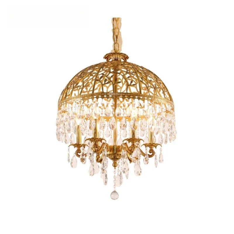 European-style all-copper crystal chandelier villa luxury restaurant entrance corridor bedroom study home entry creativity