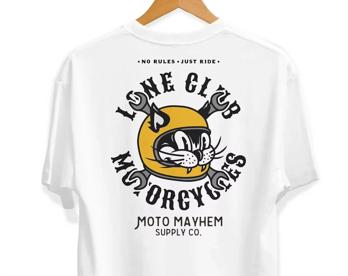 

Lone Motorcycle Club Biker Cat Men Women Cotton T-shirt Fashion Big Size Top Casual Short Sleeve New Arrival Tee Men Clothing