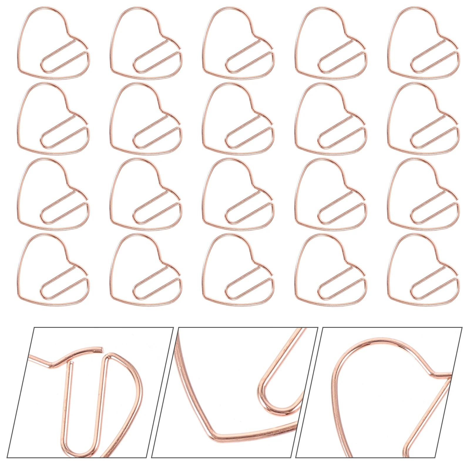 

50 Pcs Love Heart Paper Clip Clips Cute Paperclips Wedding Decor Bookmark Scrapbook Gift Mini