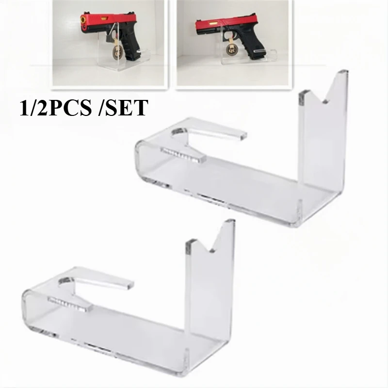 

1/2PCS Pistol Display Stand Toy Pistol Display Holders Clear Toy Pistol Display Rack Holder For Kids Children Universal