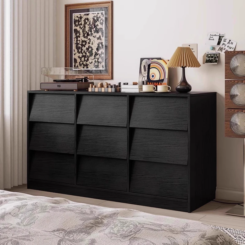 

Wooden design living room cabinets modern elegant Minimalist creativity Black chest of drawers komoda czarna interior furniture