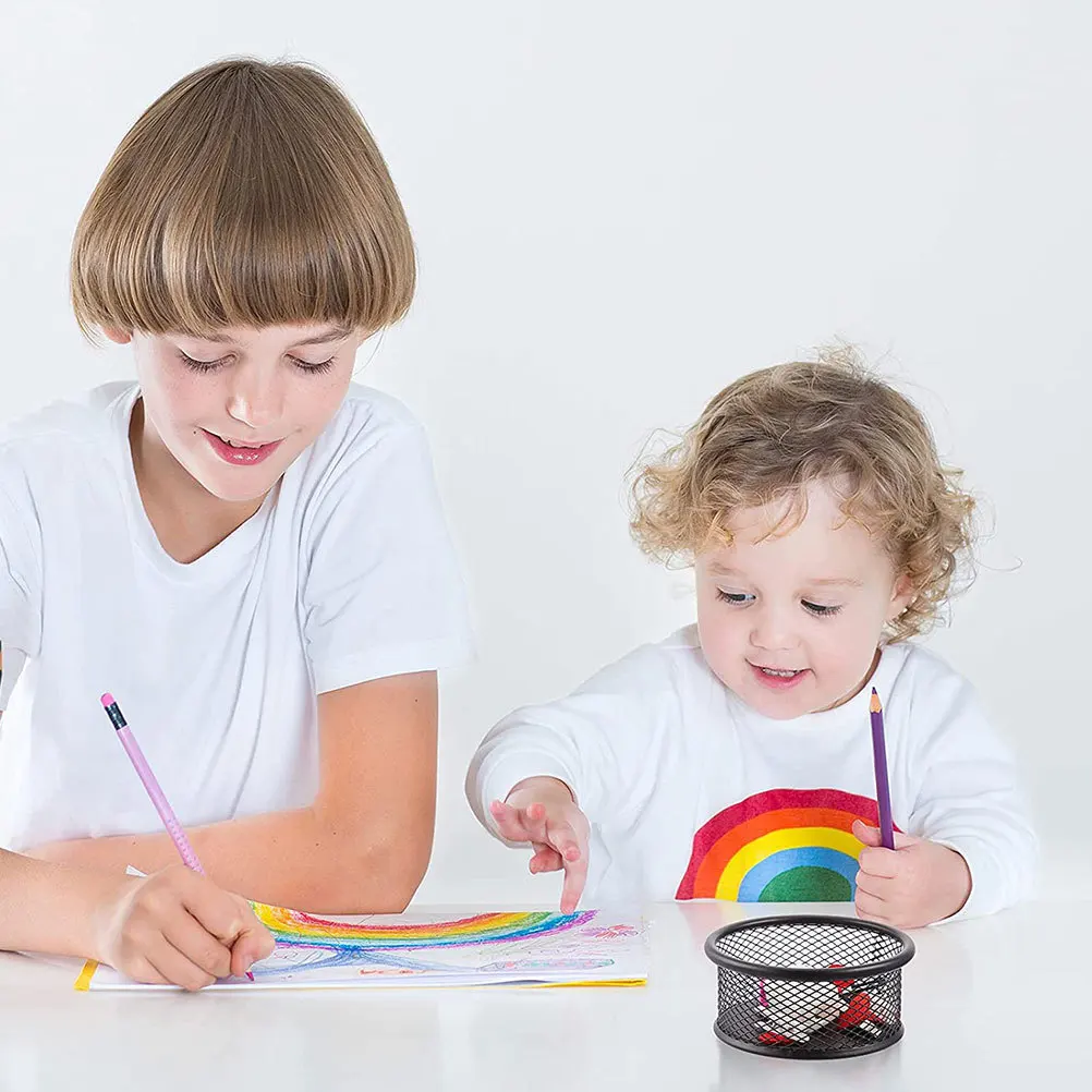 

4pcs Paper Clip Mesh Dispenser Home School Desk Organizer Storage Container For Paperclips Pins Nails Student Stationery