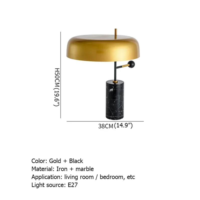 DEBBY Contemporary Table Lamp Design LuXury Black Desk Light Home LED Marble Decorative For Foyer Living Room Office Bedroom