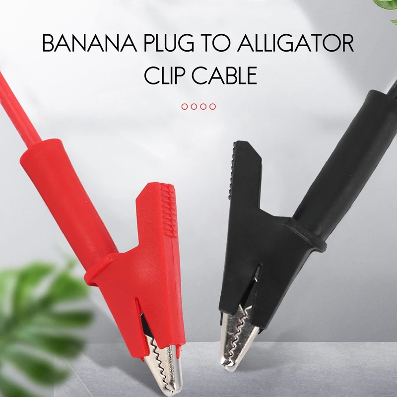 Pair Banana Plug to Alligator Clip Test Lead Crocodile Clip Lab Test Cable with Banana Plug Heavy Duty 1M Long for Multimeter