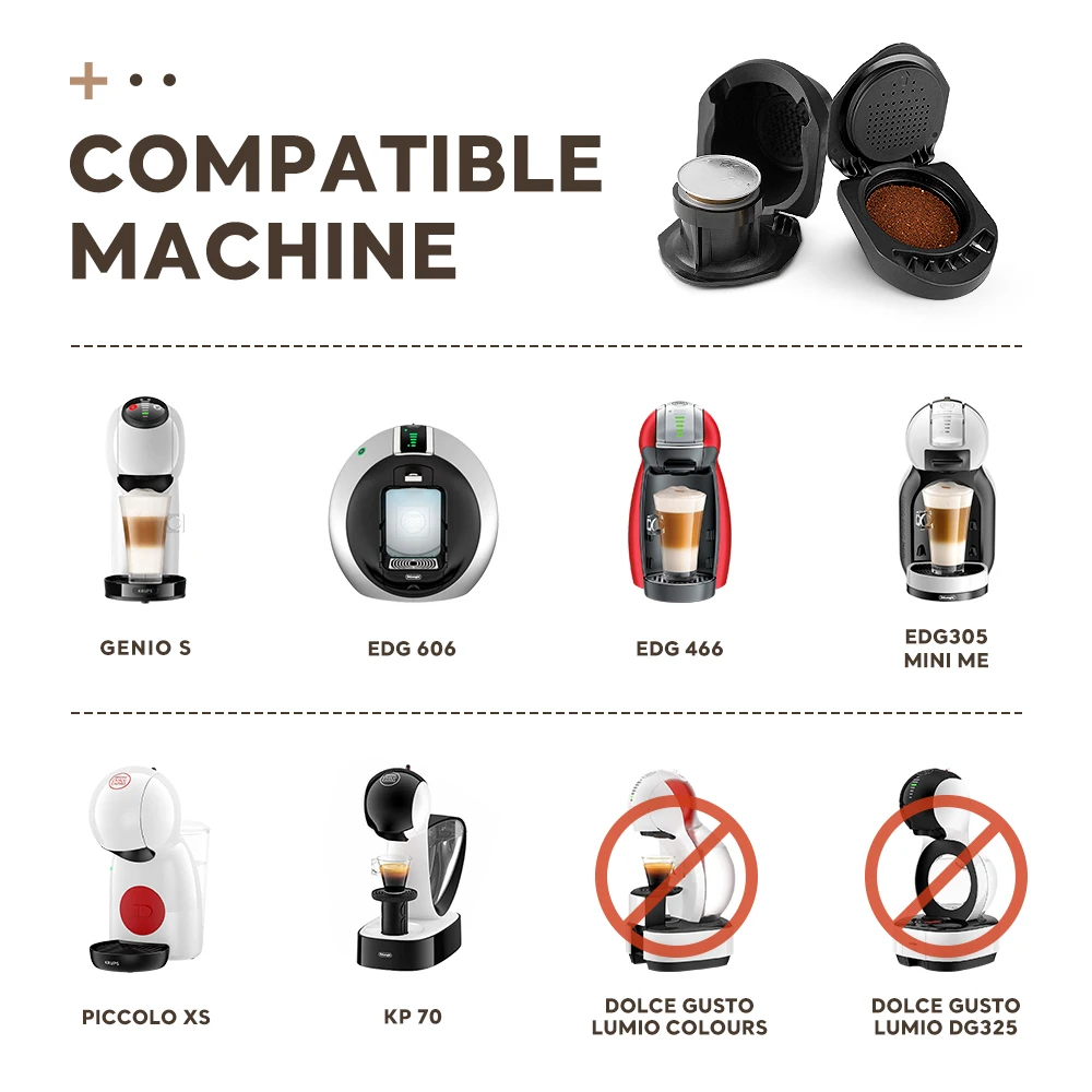 icafilas 3 Adapter For Dolce Gusto Maker With Original Nespresso Capsule Pods Transform Holder Piccolo & MINI ME