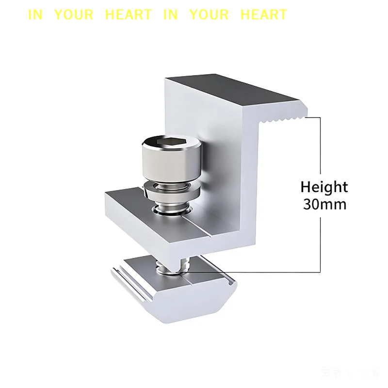 【X】Solar Panel End Clamps Sturdy Aluminum Alloy 5/10Pcs for PV Module Racking Mount Boat Marine Solar Panel Setup