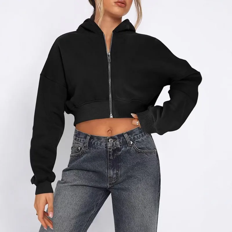 

2025 New Spring/Summer Hooded Sweatshirt for Women in Short Style Coat