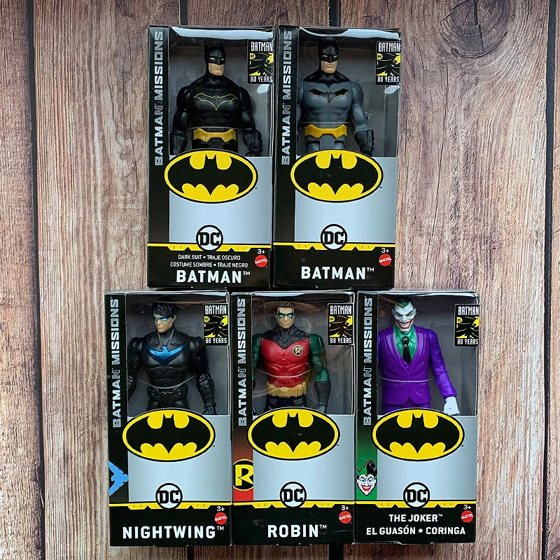 

Mattel Dolls Justice League Action Figures Batman Anime Figure for Boys Robin Joker Nightwing Birthday Gifts 15cm ABS