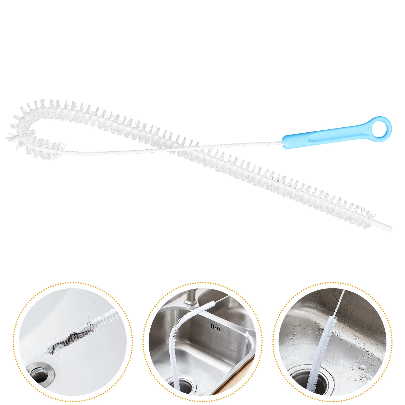 

Flexible Long Pipe Cleaner Brush For Sink Hair Removal Tool Abs Spiral Bristles Sewer Cleaning Hook Kitchen Bathroom Drain Tub