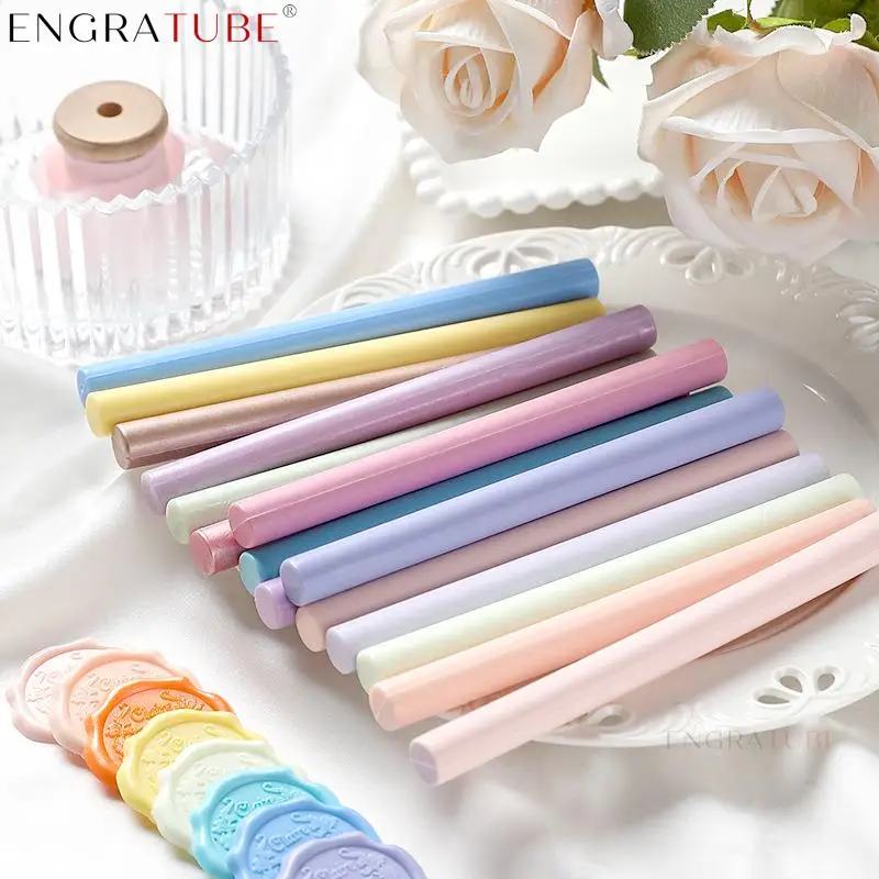 10pcs DIY Seal Wax Sticks Melting Glue Gun Sealing Wax Sticks For Wedding Party Invitation Fashion Gift Decoration 13.3X1.1cm