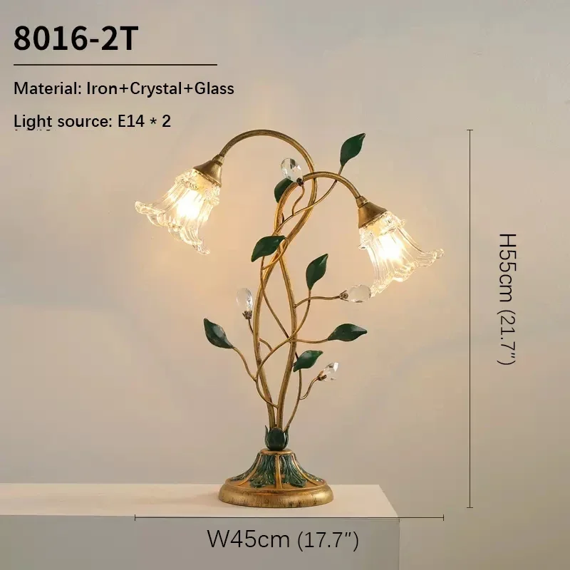 VIOLET Contemporary Table Lamp French Pastoral LED Creative Flower Living Room Bedroom And Study Home Decoration Desk Lamp