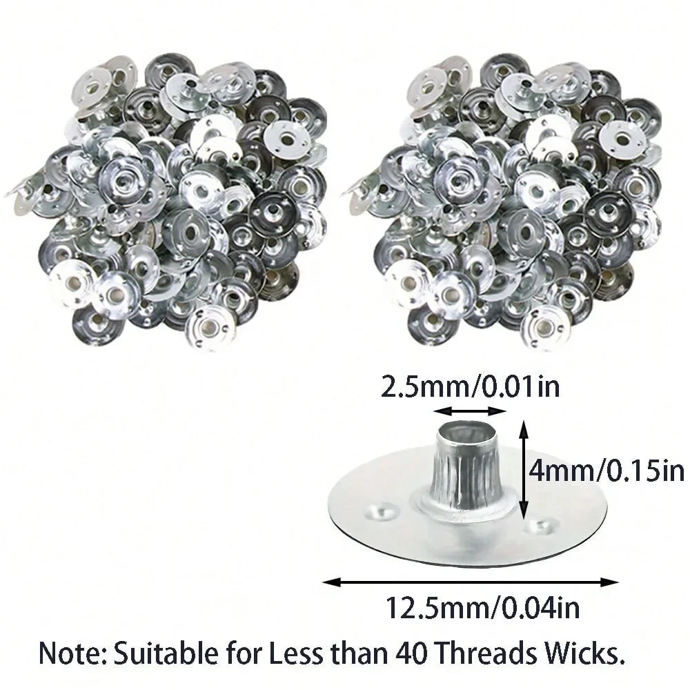 100/200/500/1000 Stück 12,5mm (0,5 Zoll) Metall-Dochthalter für DIY Aromatherapie-Kerzen Ideal für Kerzenherstellungs-Enthusiasten – Detail 2