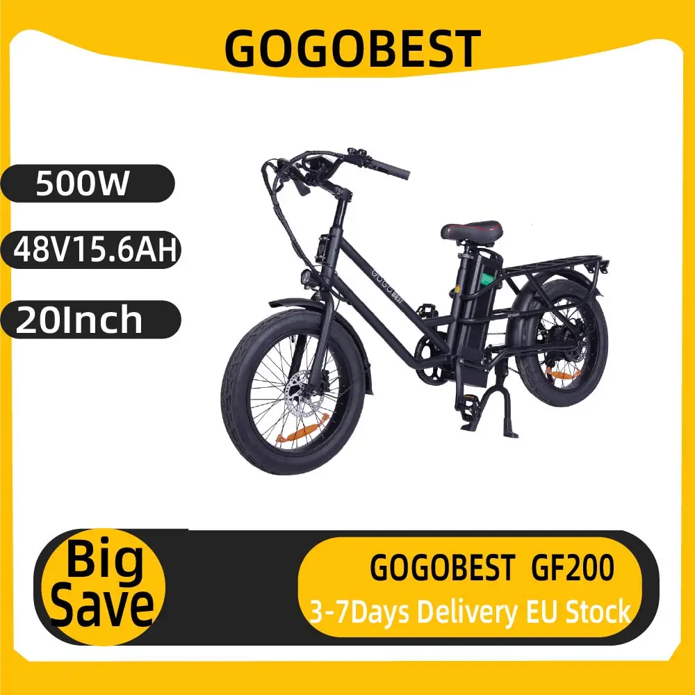 GOGOBEST GF200 adulte vélo électrique 500W moteur e-bike 48V15.6Ah batterie Ebike 20 pouces gros pneu vélo électrique