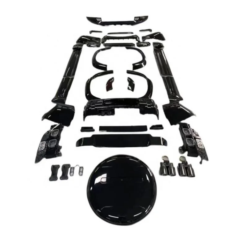 

High Quality Auto Bumpers With Front And Rear Bumper And Grille Side Skirt For Land Rover Defender 2020 007 Black Version Kit