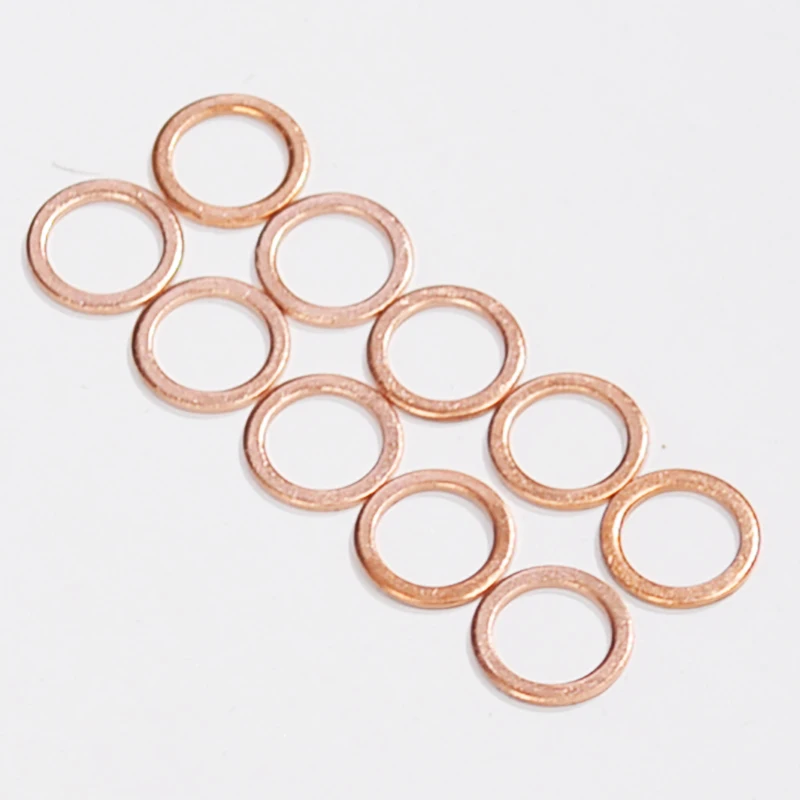 20X/50X  M10 10mm Motorcycle Braided Clutch Brake Hose Banjo Seal Copper Crush Washer Motorcycle Hose Washers Accessories Tools