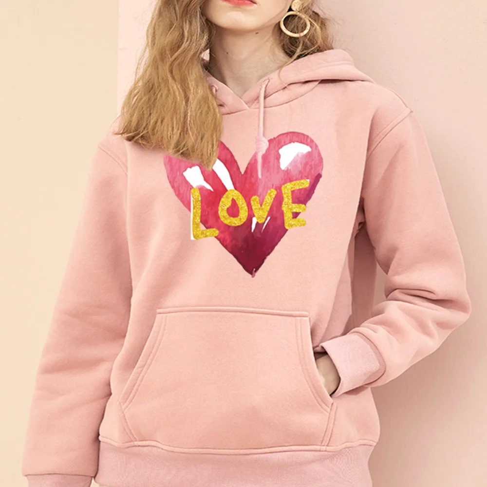 New Hoodies Women Couple Sweatshirt Cotton Tracksuit Sports Classic Love Sweatshirt 2021 Winter Casual Hooded Top Jumper