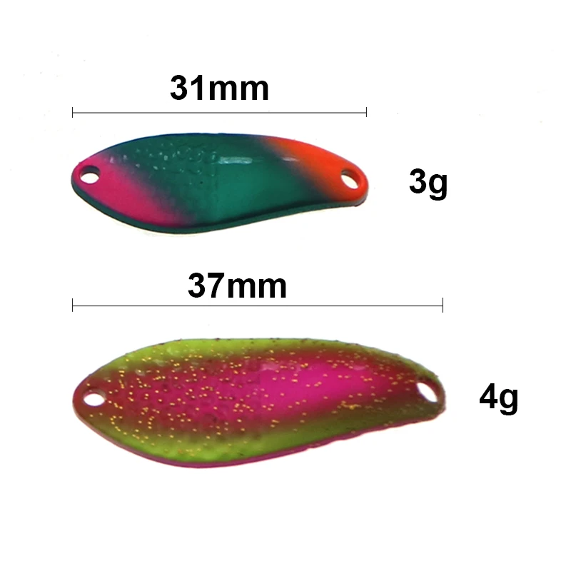 Trout Fishing SPoon 4g 37mm Colorful Spoon Bait Copper Metal jig Fishing Lure Bait Lures Spinner For Trout Chub Perch Salmon