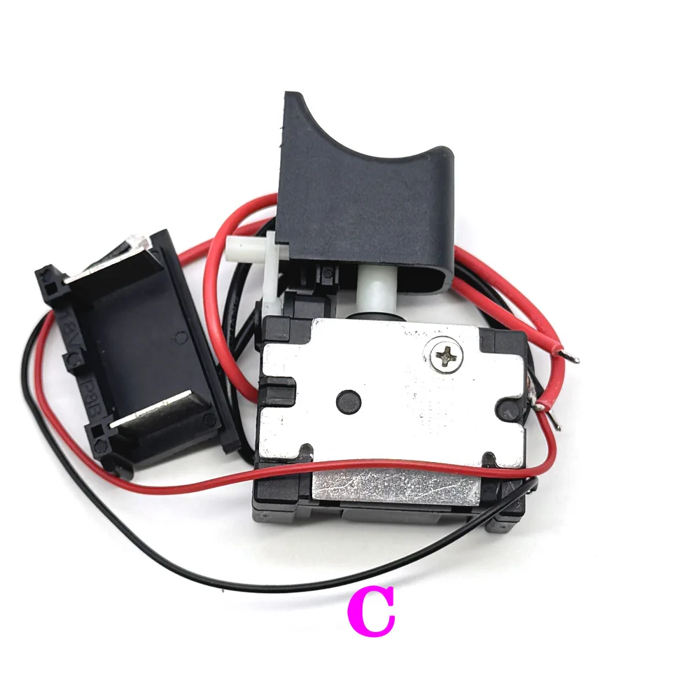

Multiple options Electric Drill Dustproof Speed Control Push Button Trigger Switch DC 7.2-24V Cordless Drill Trigger Tool Parts