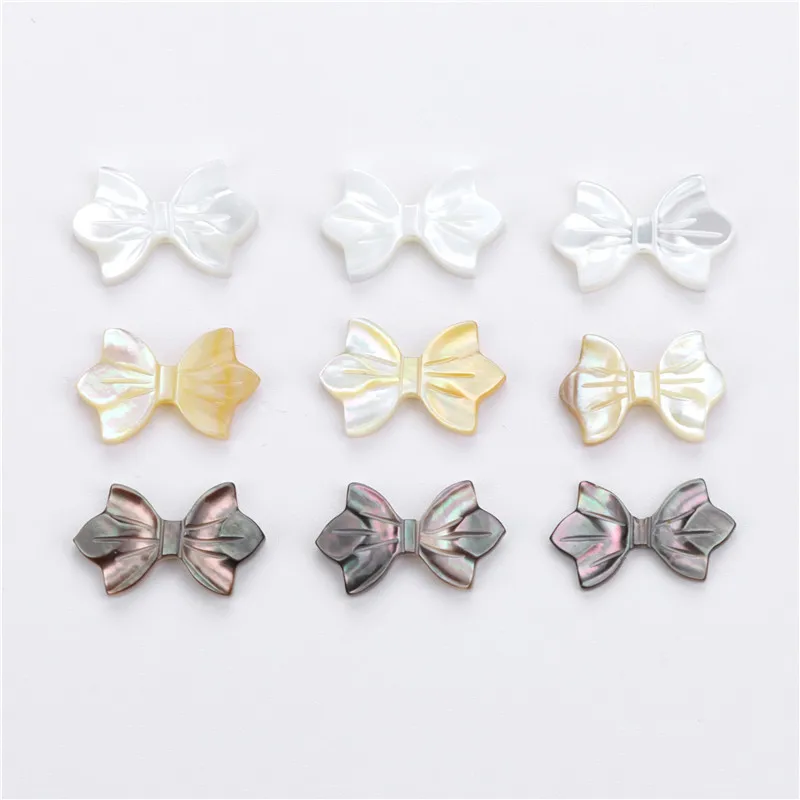 10x16mm Natural Shell Bowknot Charms Mother of Pearl Shell Beads Knot Pendants for Jewelry Making DIY Necklace Accessories