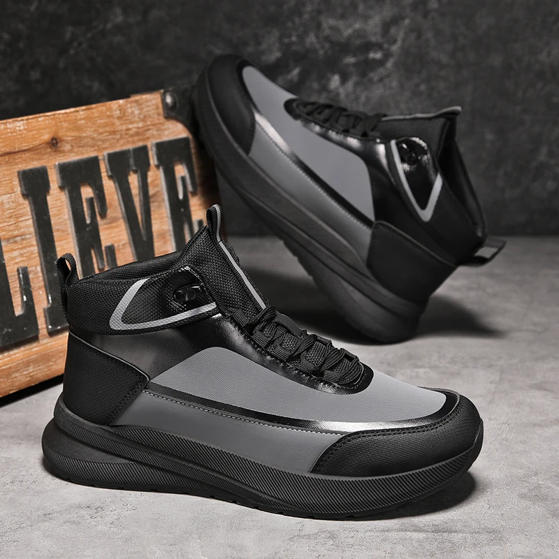 

Новая мужская повседневная обувь из высококачественной ткани Оксфорд, весенне-осенняя уличная повседневная спортивная обувь с ручкой, модные высокие туфли