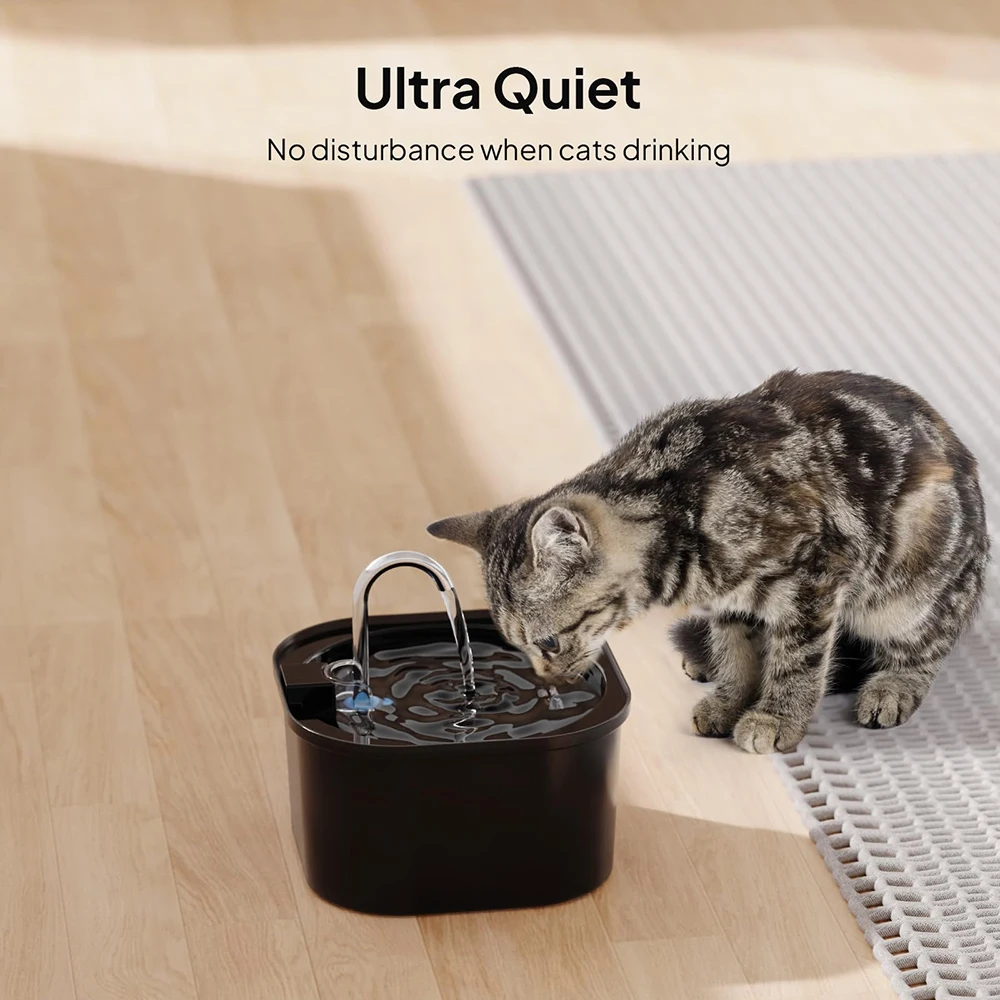 2.5L Ultra-Quiet Cat Water Fountain Filter Smart Automatic Pet Dog Water Dispensert Prevention Pump Dog Drinking Bowl